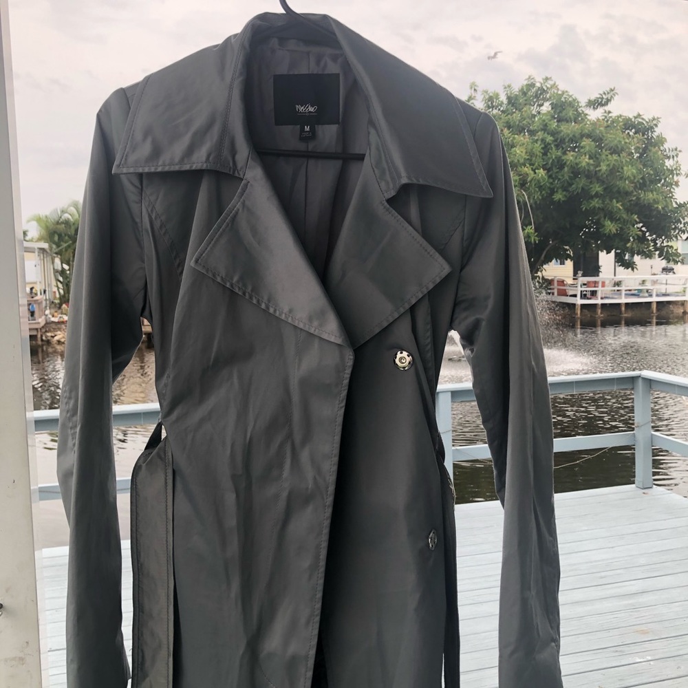 Mossimo Silver / Gray Belted Trench Size M